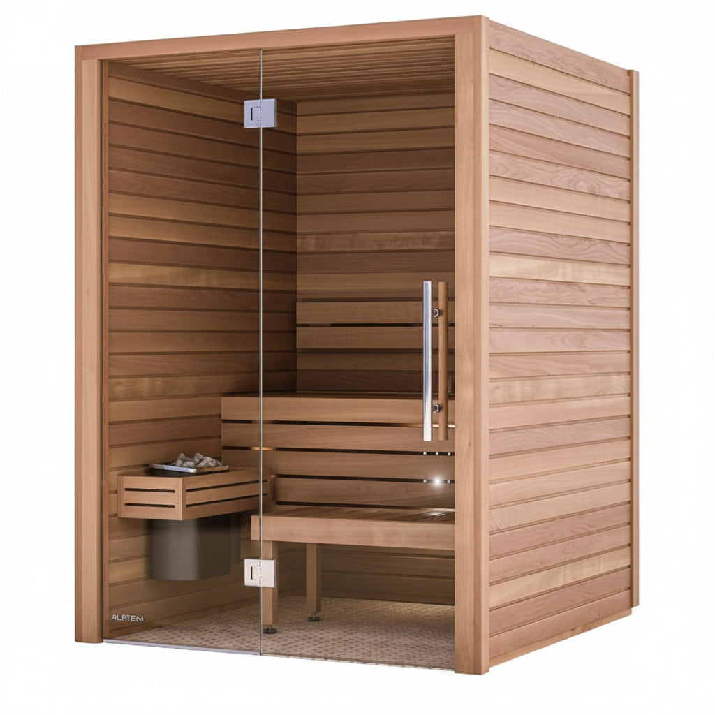 Auroom Cala Glass 4 Person Traditional Indoor Sauna Auroom Cala Glass 4 Person Traditional Indoor Sauna