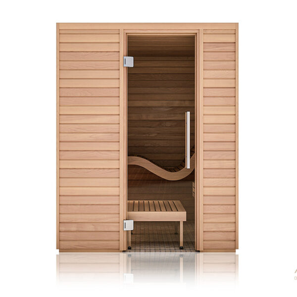 Baia Ergonomic Finnish Sauna With Wave Benches by Auroom
