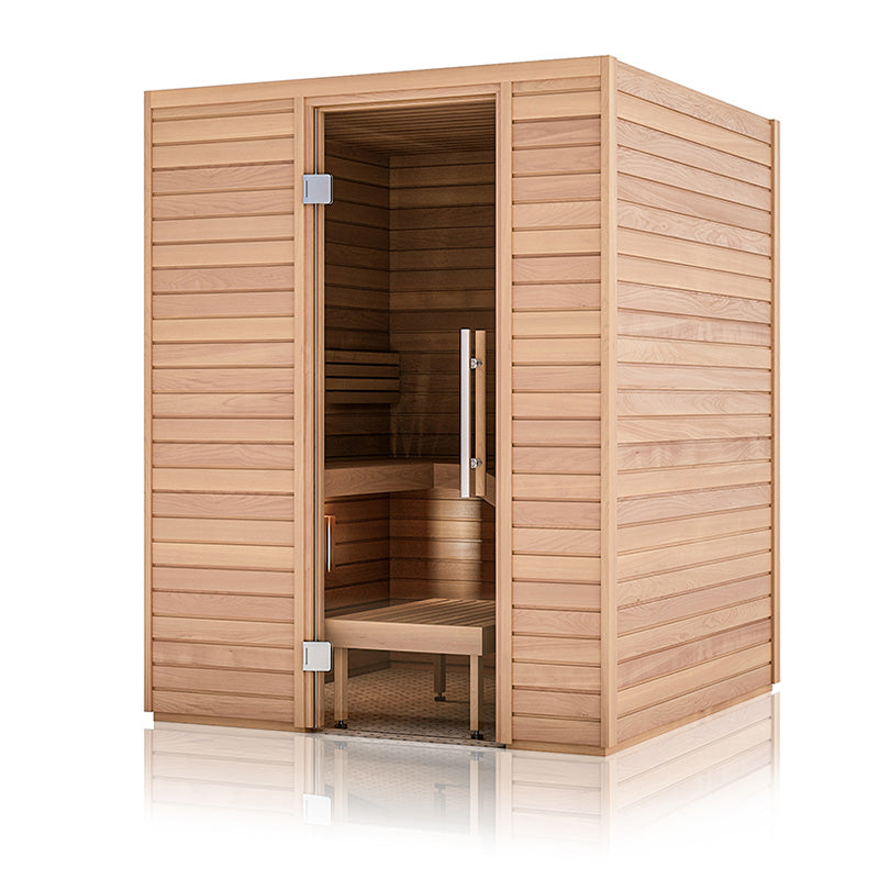 Baia Ergonomic Finnish Sauna With Wave Benches by Auroom Baia Ergonomic Finnish Sauna With Wave Benches by Auroom