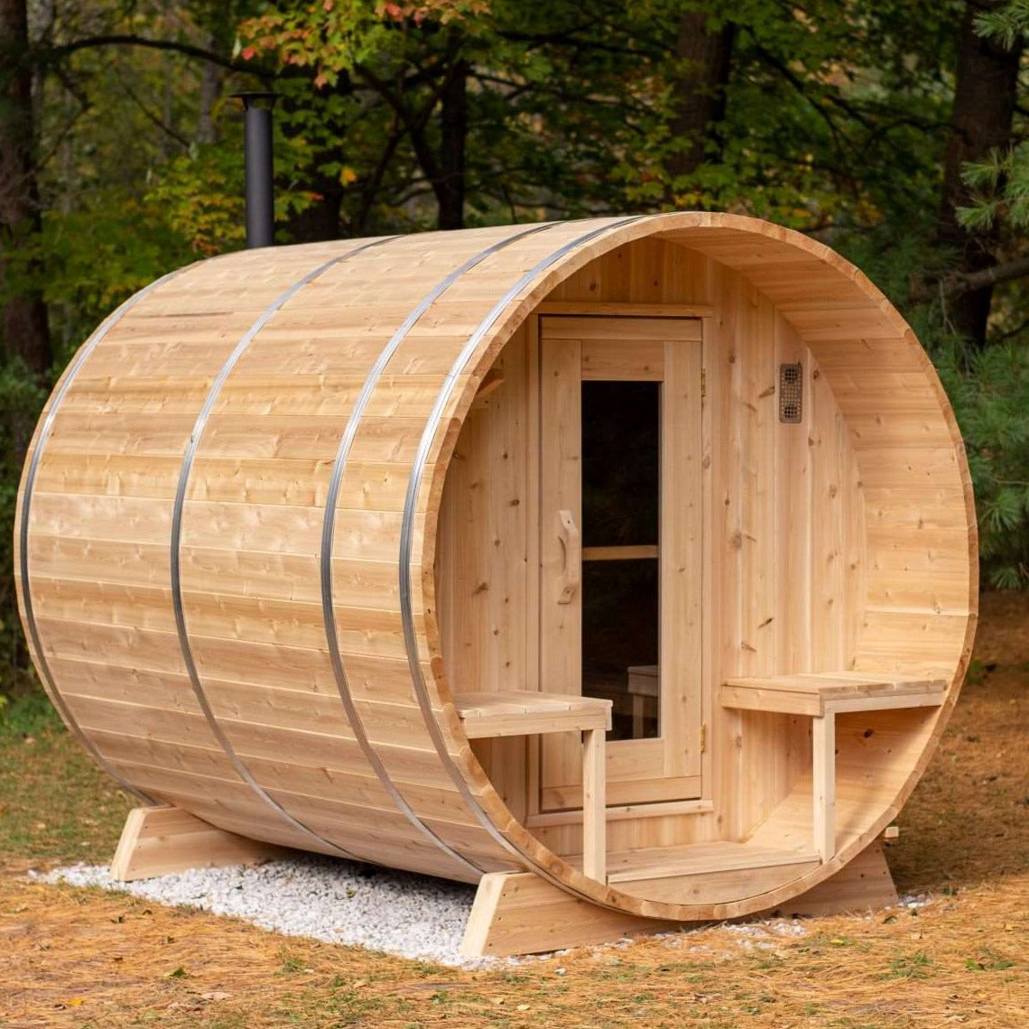 Canadian Timber Serenity 4-Person Barrel Sauna Canadian Timber Serenity 4-Person Barrel Sauna