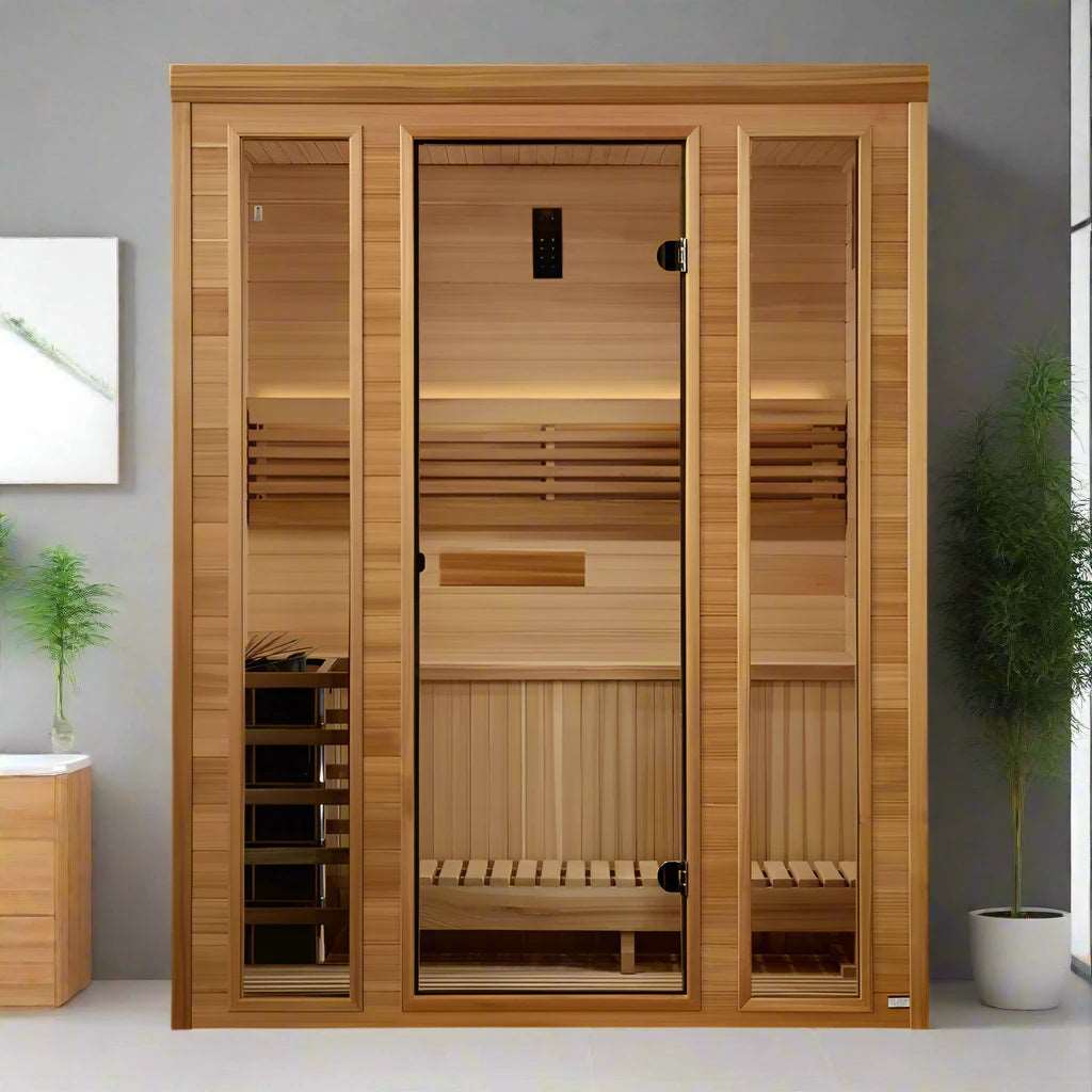 Golden Designs Andermatt Edition 3-Person Traditional Steam Sauna Golden Designs Andermatt Edition 3-Person Traditional Steam Sauna