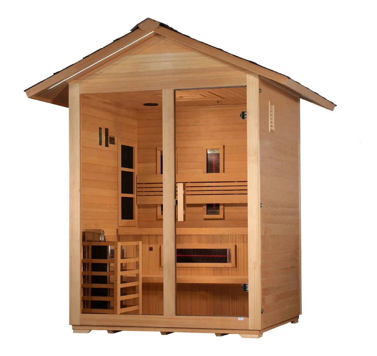 Golden Designs Carinthia 3-Person Hybrid Outdoor Sauna Golden Designs Carinthia 3-Person Hybrid Outdoor Sauna