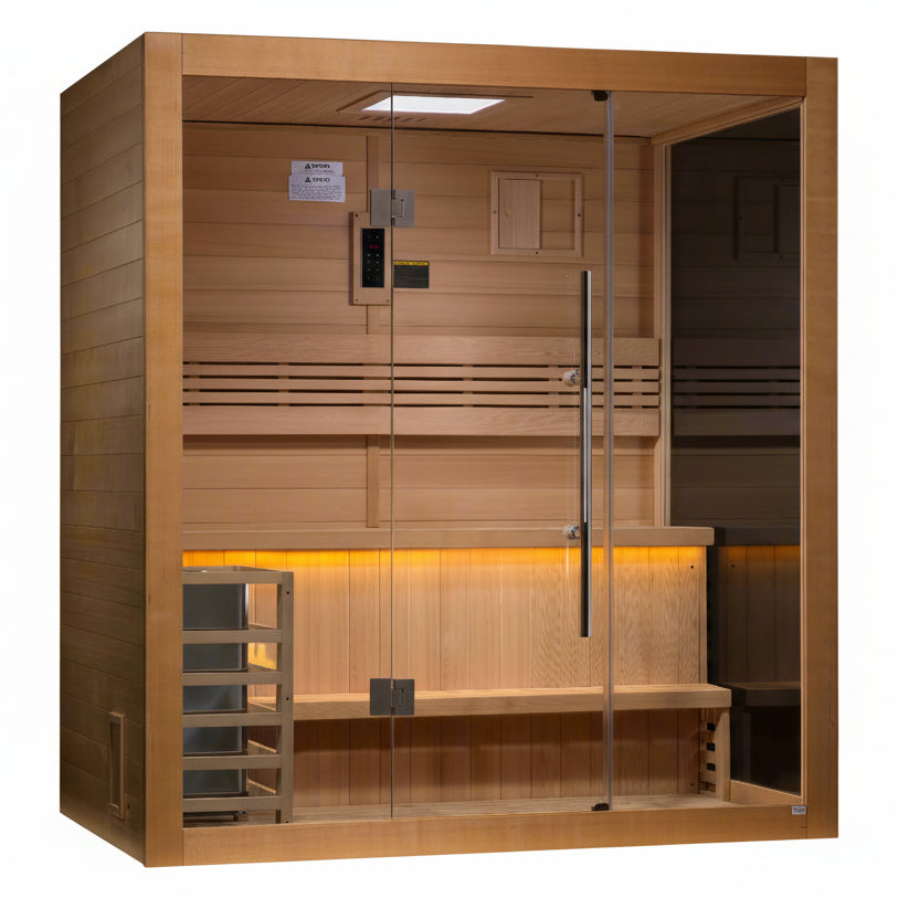 Golden Designs Forssa 3-Person Indoor Traditional Steam Sauna Golden Designs Forssa 3-Person Indoor Traditional Steam Sauna