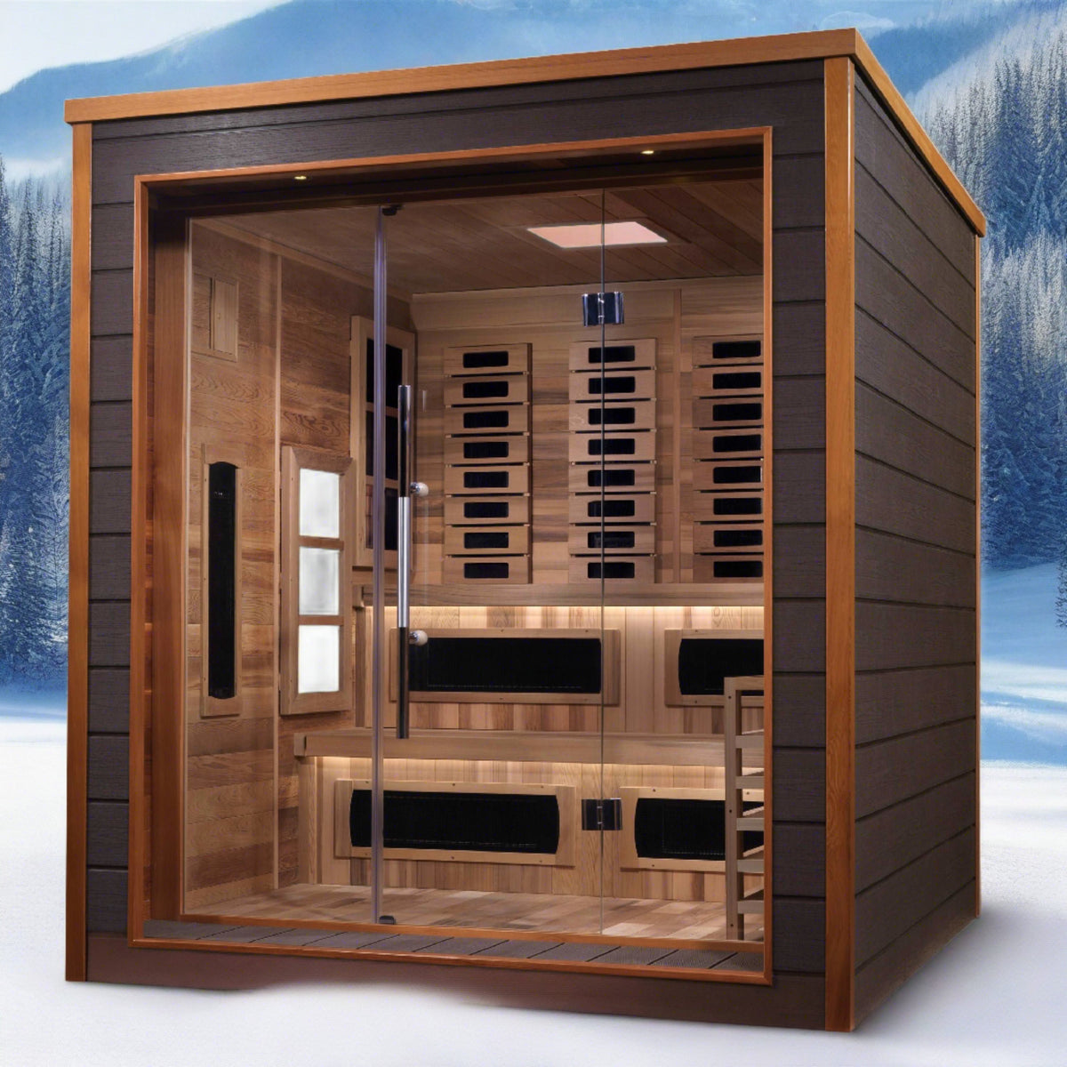 Golden Designs Karlstad 6-Person Full Spectrum Hybrid Outdoor Sauna Golden Designs Karlstad 6-Person Full Spectrum Hybrid Outdoor Sauna