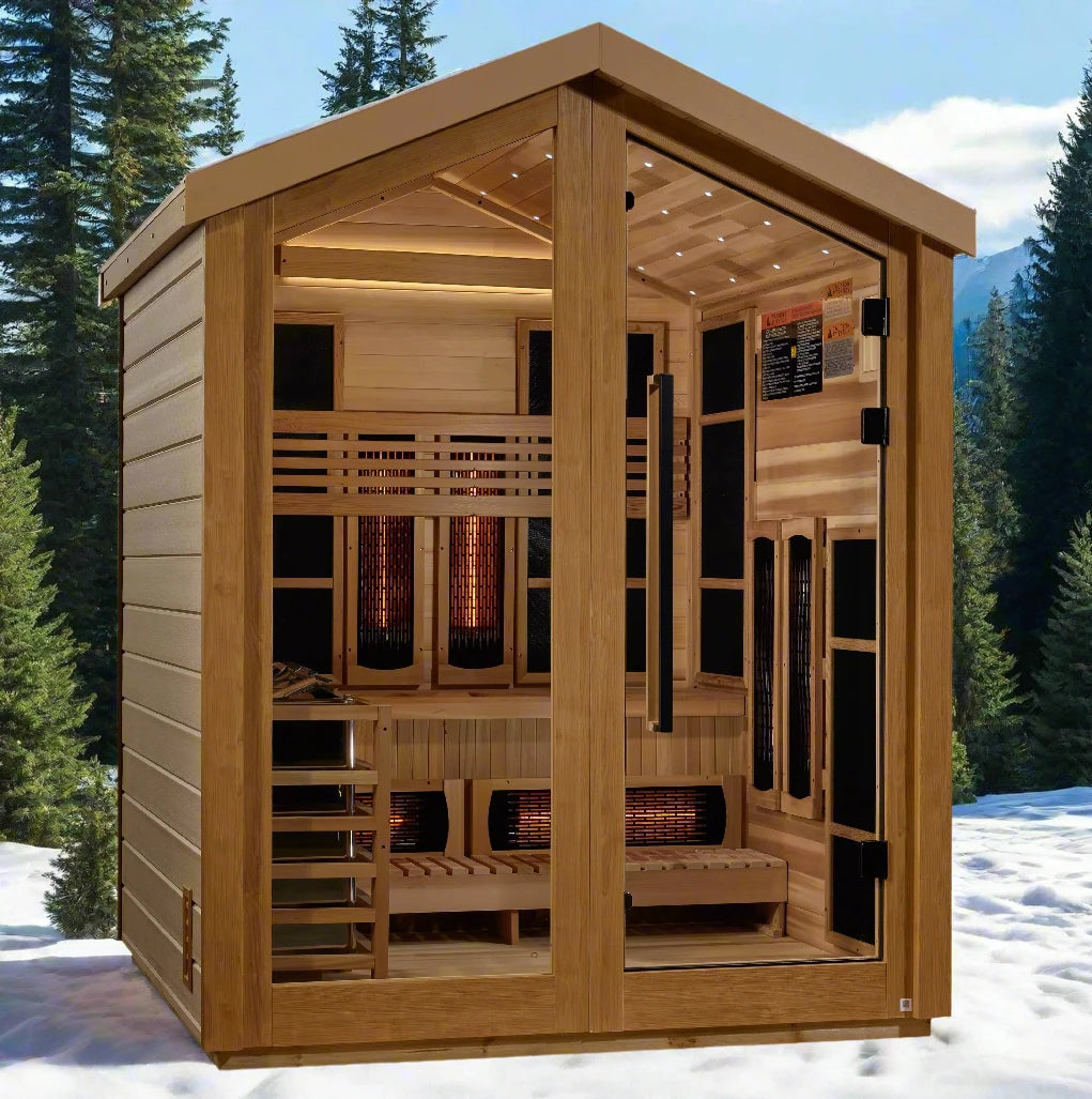 Golden Designs Loviisa 3-Person Hybrid Outdoor Sauna GDI-8523-01 Golden Designs Loviisa 3-Person Hybrid Outdoor Sauna GDI-8523-01