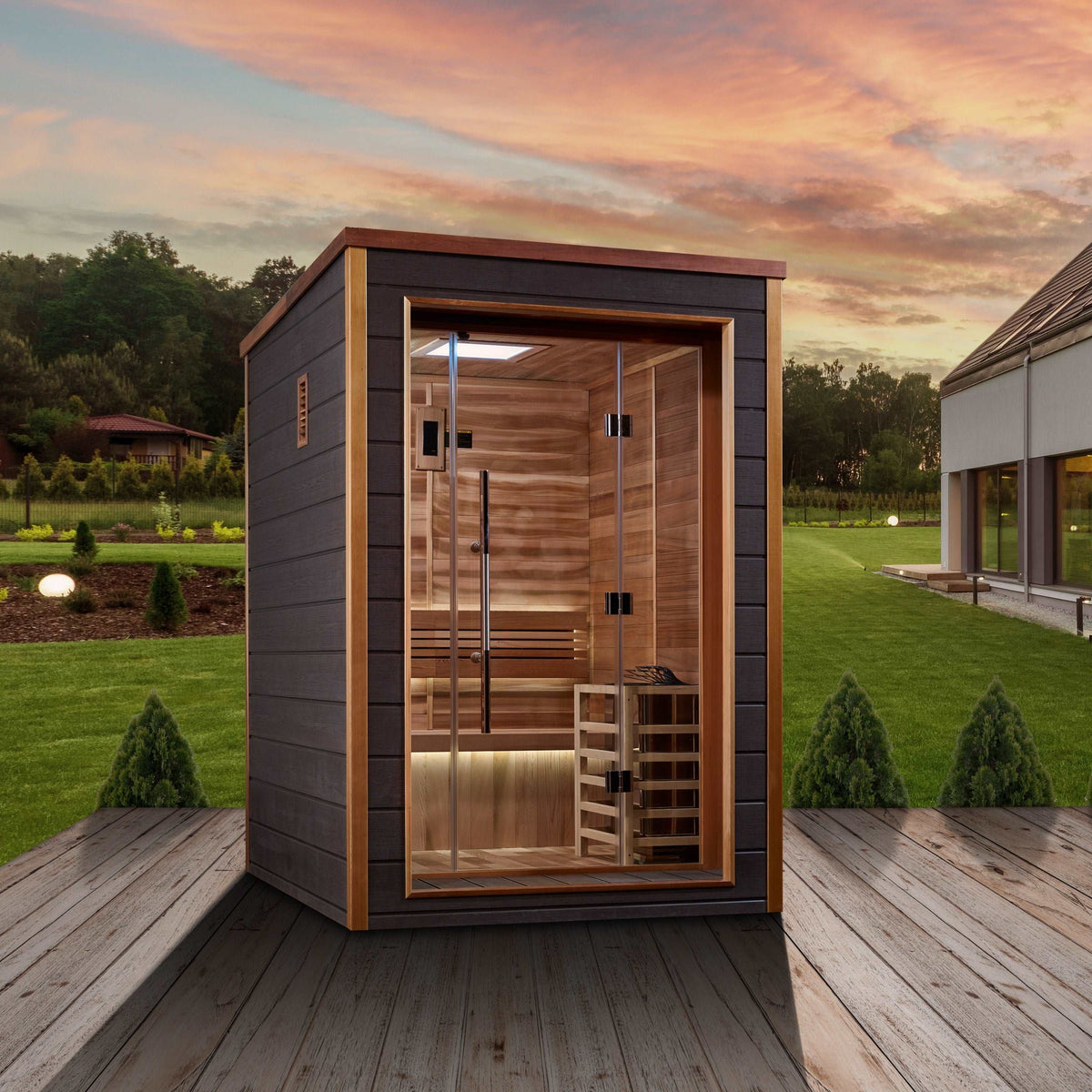 Golden Designs Narvik 2-Person Traditional Outdoor Sauna Golden Designs Narvik 2-Person Traditional Outdoor Sauna