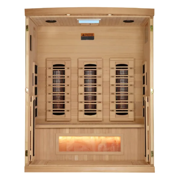 Golden Designs Reserve 3-Person Near Zero EMF Full Spectrum Infrared Sauna