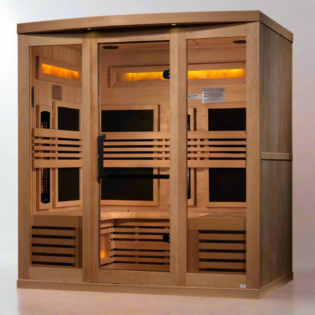 Golden Designs Reserve 6-Person Near Zero EMF Full Spectrum Infrared Sauna, GDI-8260-01 Red Light Sauna