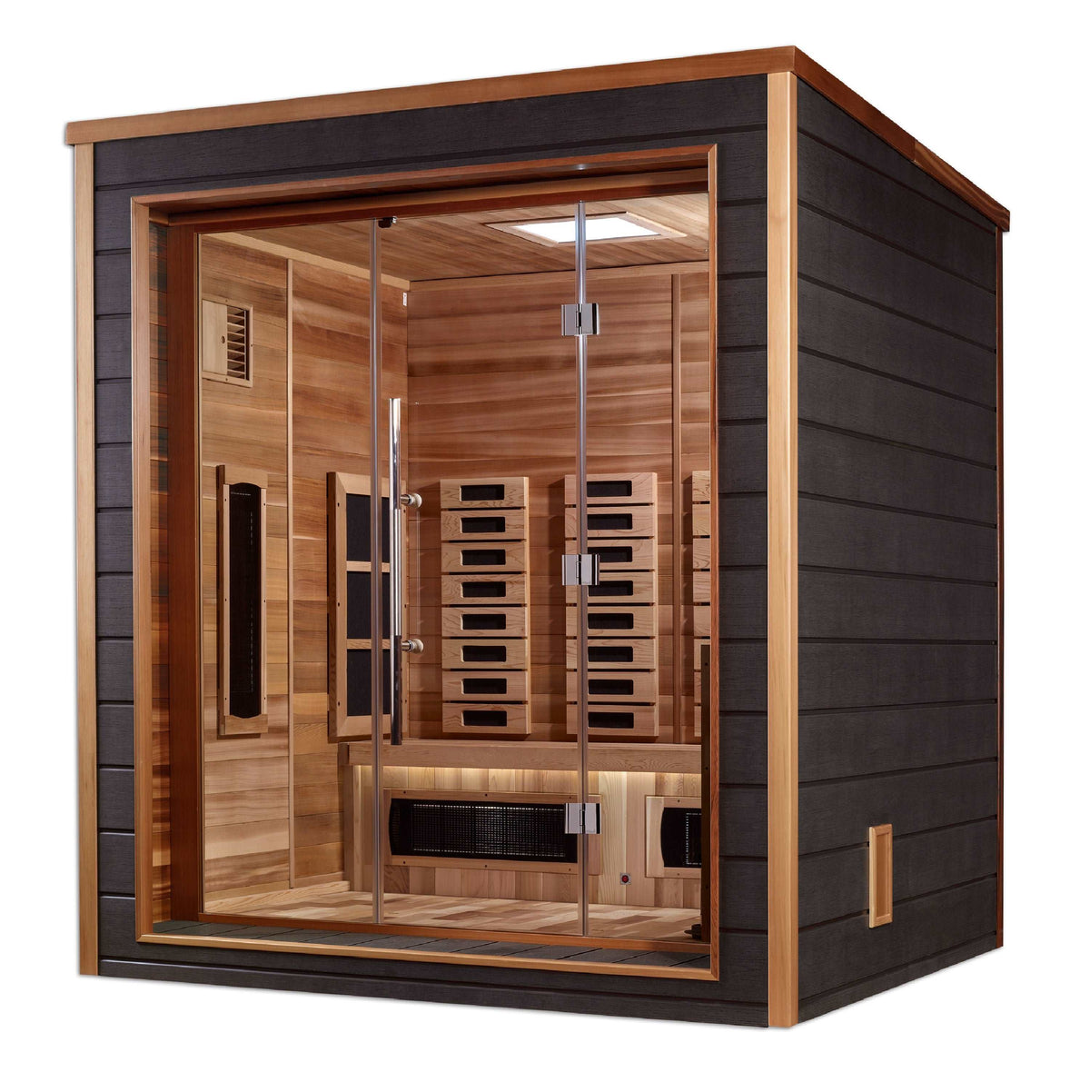 Golden Designs Visby 3-Person Outdoor Hybrid Sauna Golden Designs Visby 3-Person Outdoor Hybrid Sauna