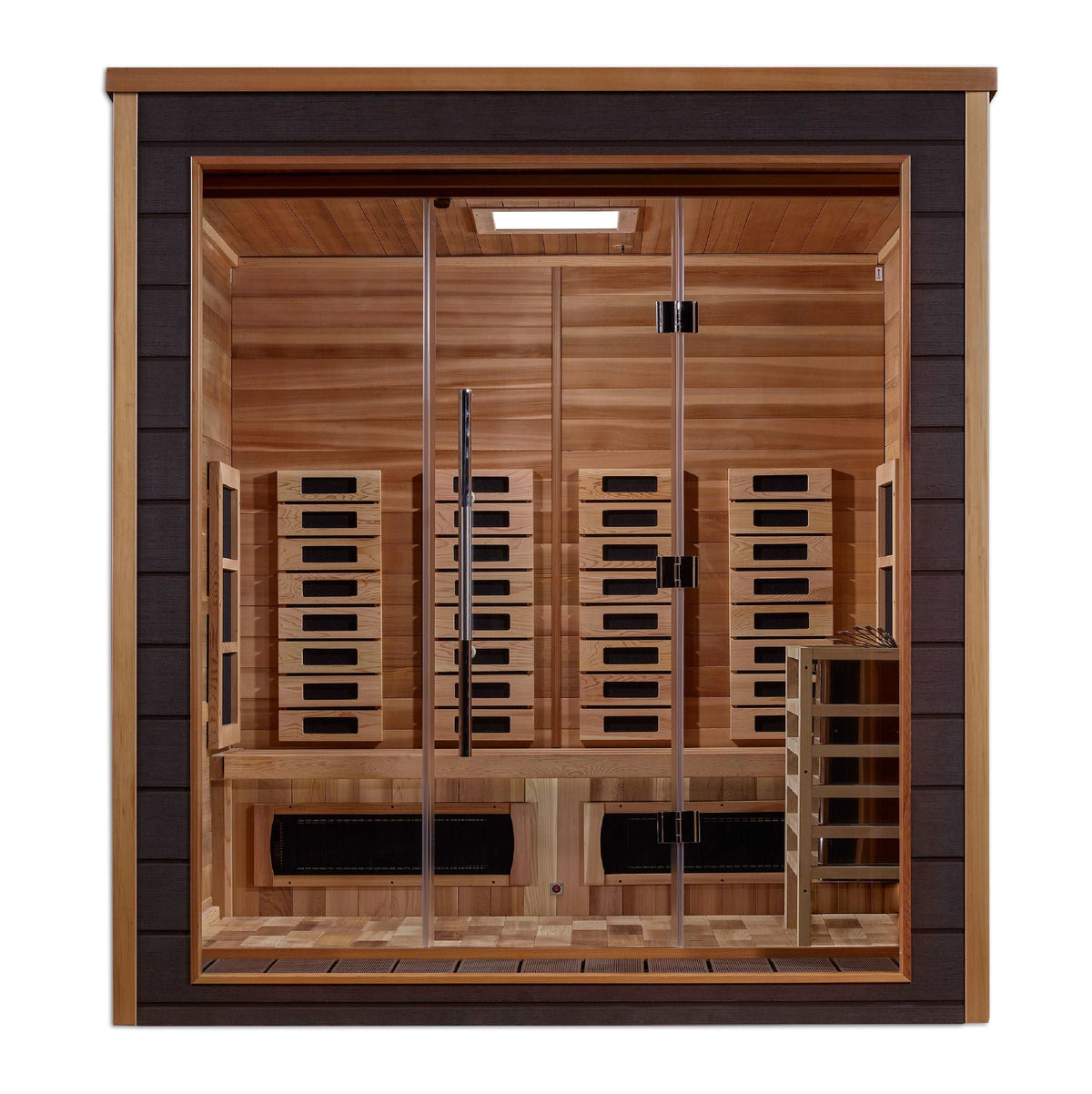 Golden Designs Visby 3-Person Outdoor Hybrid Sauna Golden Designs Visby 3-Person Outdoor Hybrid Sauna