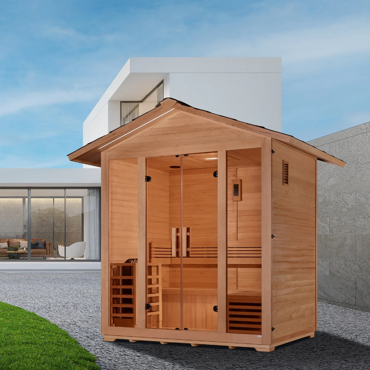 Golden Designs Vorarlberg 5-Person Traditional Outdoor Sauna Golden Designs Vorarlberg 5-Person Traditional Outdoor Sauna