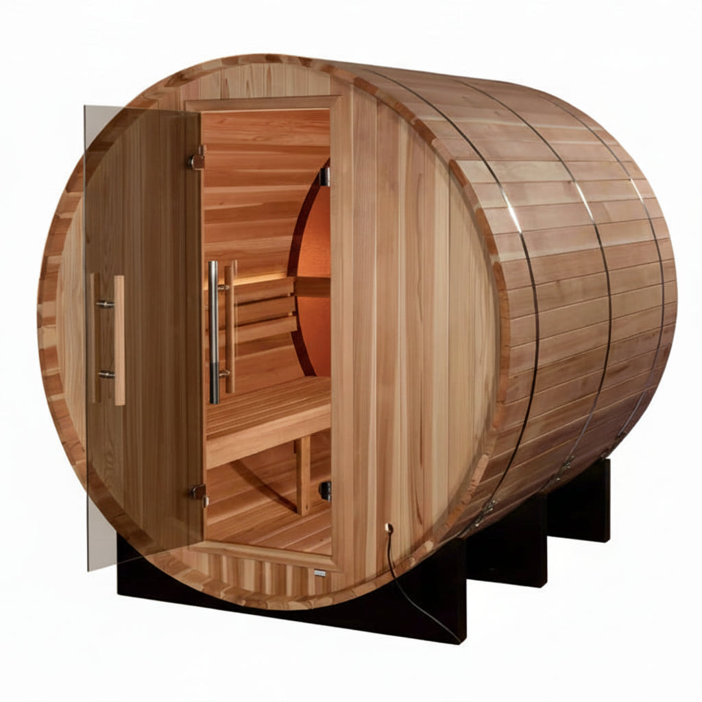 Golden Designs Zurich 4-Person Barrel Sauna Golden Designs Zurich 4-Person Barrel Sauna