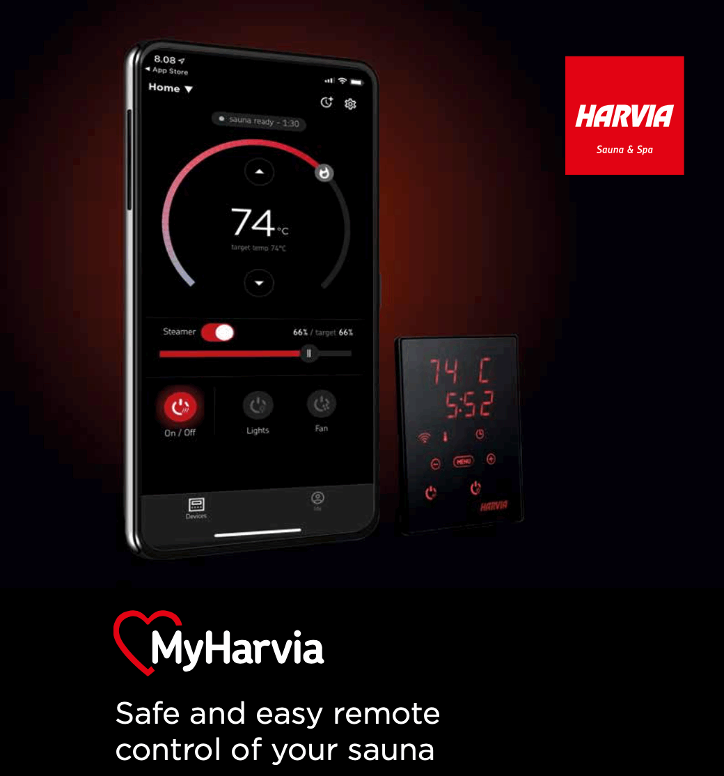 Harvia Xenio WiFi Digital Electric Sauna Heater Control Harvia Xenio WiFi Digital Electric Sauna Heater Control