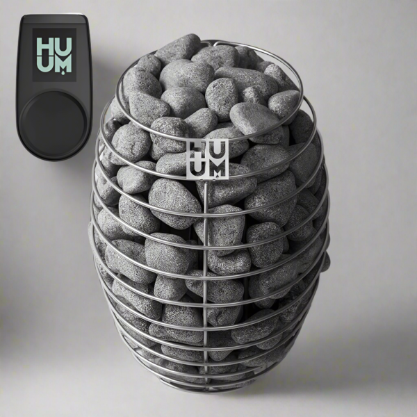 Huum Drop Electric Sauna Heater Bundle With Black UKU WiFi Control and Stones
