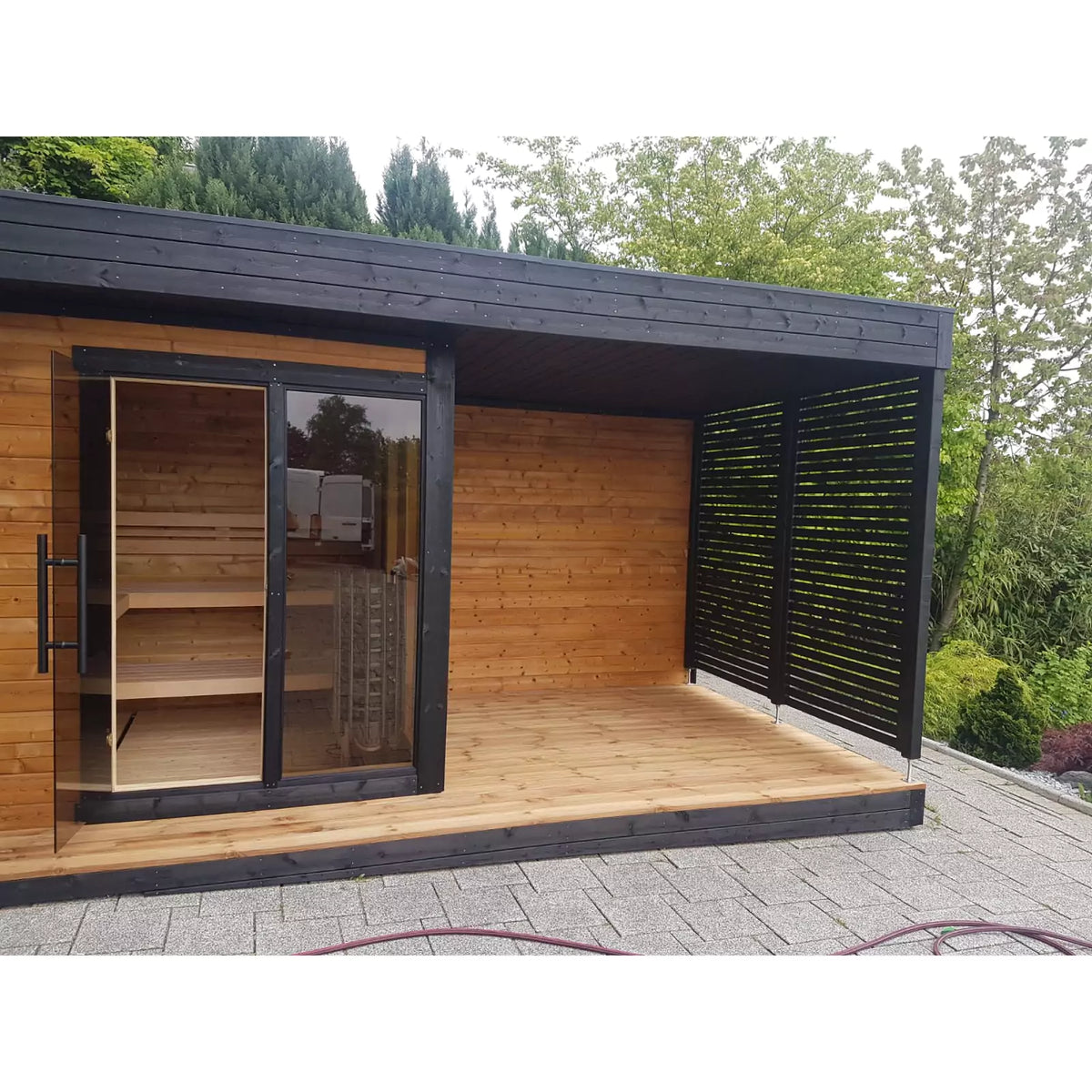 Leil® Patio S Plus Outdoor 5-Person Sauna Cabin with Covered Porch Leil® Patio S Plus Outdoor 5-Person Sauna Cabin with Covered Porch