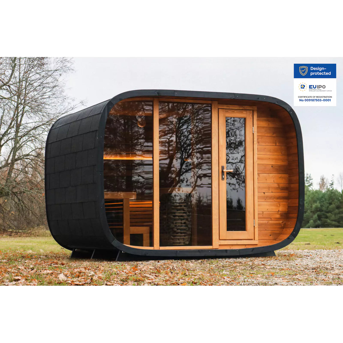 Leil® Round Cube Double Outdoor 5-Person Sauna with Changing Room (L-Bench) Leil® Round Cube Double Outdoor 5-Person Sauna with Changing Room (L-Bench)