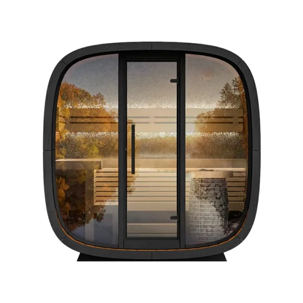 Leil® Round Cube Mini Outdoor 2–4 Person Sauna