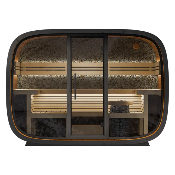 Leil® Round Cube Relax Outdoor 6-Person Cabin Sauna