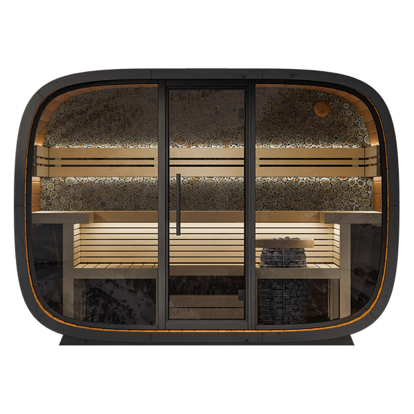Leil® Round Cube Relax Outdoor 6-Person Cabin Sauna