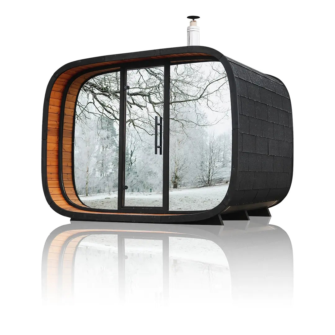 Leil® Round Cube Single Outdoor 6–8 Person Sauna (Facing Benches) Leil® Round Cube Single Outdoor 6–8 Person Sauna (Facing Benches)