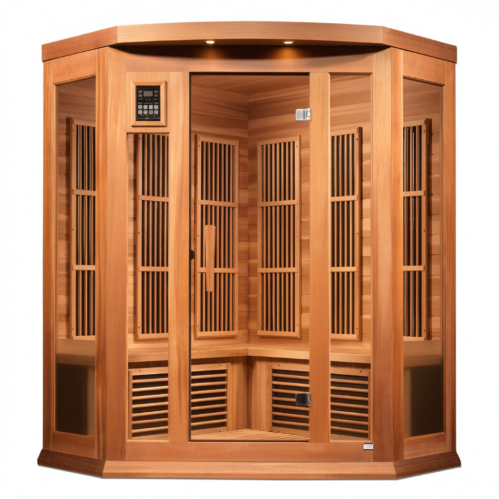 Maxxus Saunas 3-Person Corner Near Zero EMF Far Infrared Sauna Maxxus Saunas 3-Person Corner Near Zero EMF Far Infrared Sauna