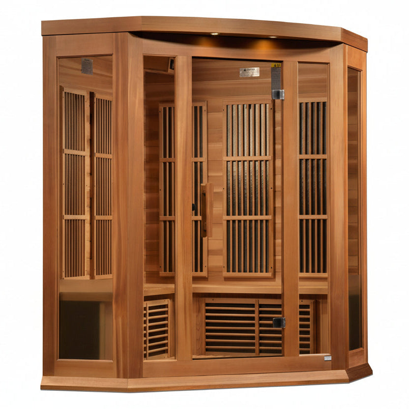 Maxxus Saunas 3-Person Corner Near Zero EMF Far Infrared Sauna Maxxus Saunas 3-Person Corner Near Zero EMF Far Infrared Sauna
