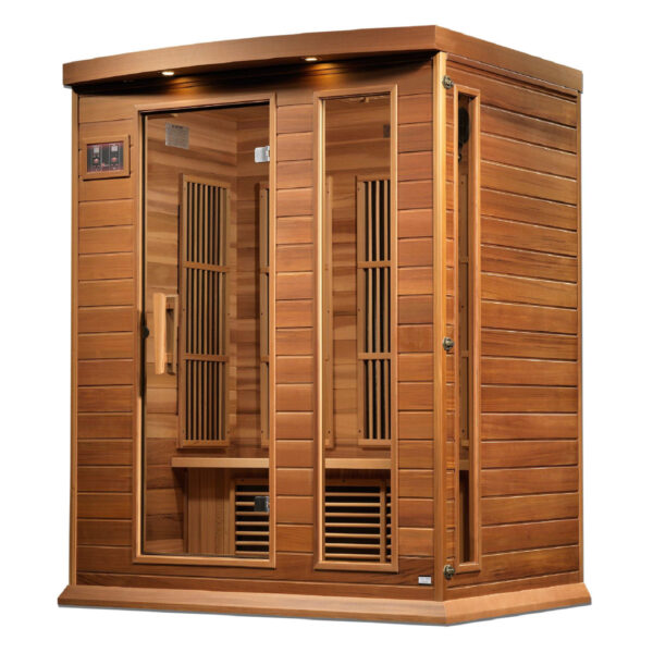 Maxxus Saunas 3-Person Near Zero EMF Far Infrared Sauna - Canadian Red Cedar (MX-K306-01-ZF CED)