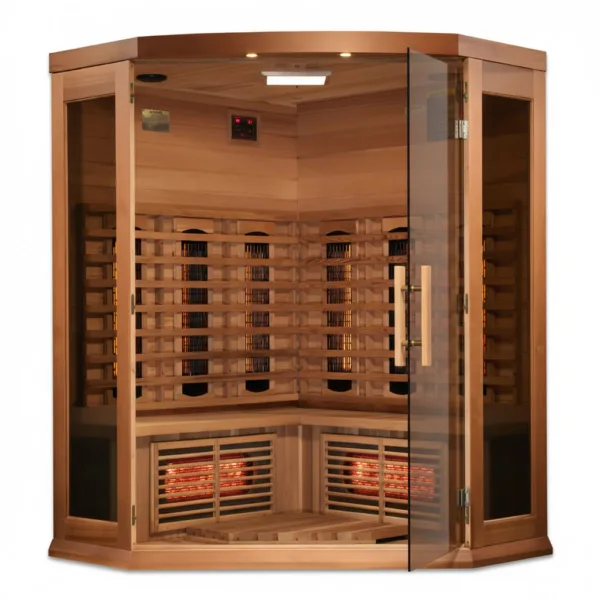 Maxxus Saunas 3-Person Red Cedar Corner Full Spectrum Infrared Sauna MX-M356-01-FS CED