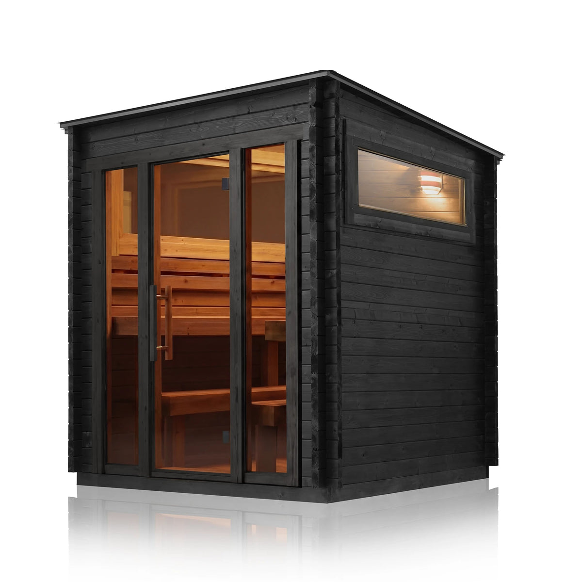 Scandinavian Boreal Glass Thermowood Outdoor Cabin Sauna for 6 Person Scandinavian Boreal Glass Thermowood Outdoor Cabin Sauna for 6 Person