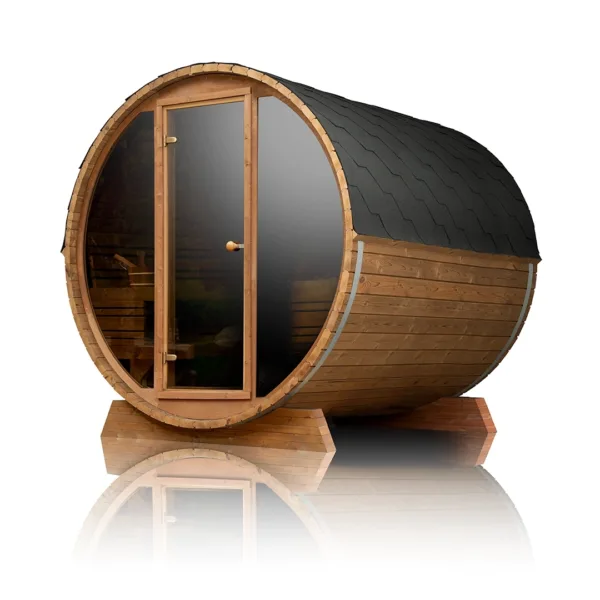 Scandinavian Solstice 7' x 7' Outdoor 6-Person Barrel Sauna