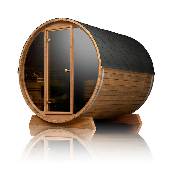 Scandinavian Solstice 7' x 7' Outdoor 6-Person Barrel Sauna